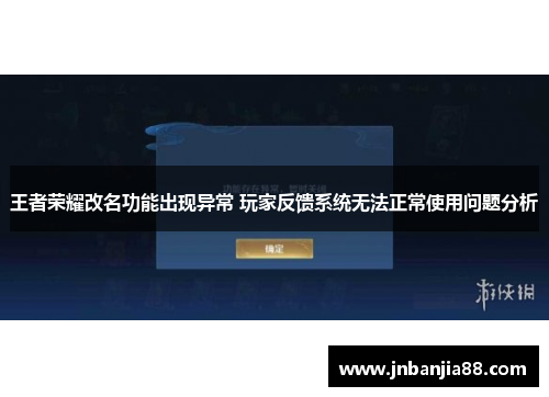 王者荣耀改名功能出现异常 玩家反馈系统无法正常使用问题分析
