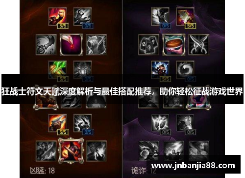 狂战士符文天赋深度解析与最佳搭配推荐，助你轻松征战游戏世界